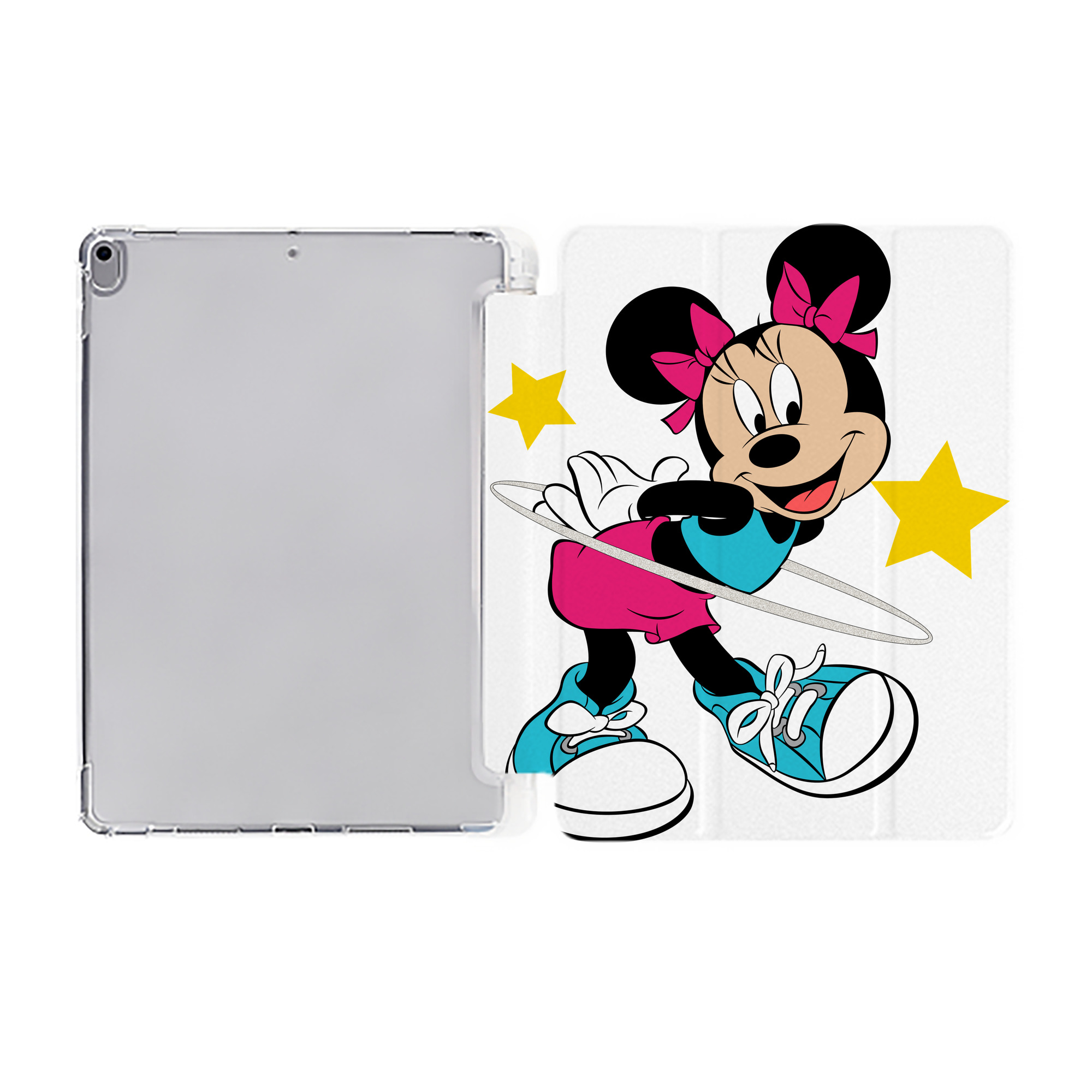（画像用） ミッキーマウス Mickey Mouse IPad ケース ペン収納付き 三つ折りスタンド PUレザー×シリコン 対応機種9.5/10.5/10.9インチ